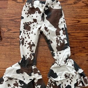 Girls Cowprint Bell Bottoms